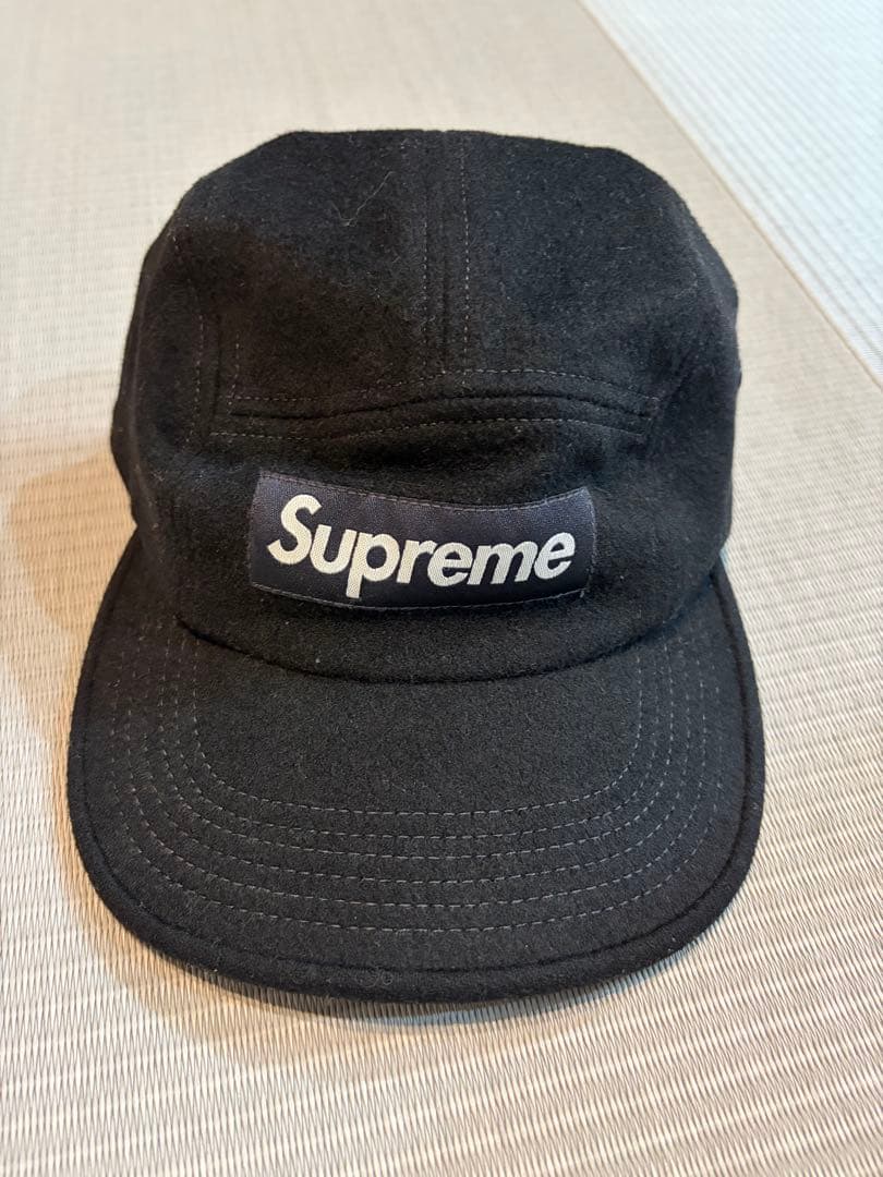 Supreme ブラック キャップ 100%ウール