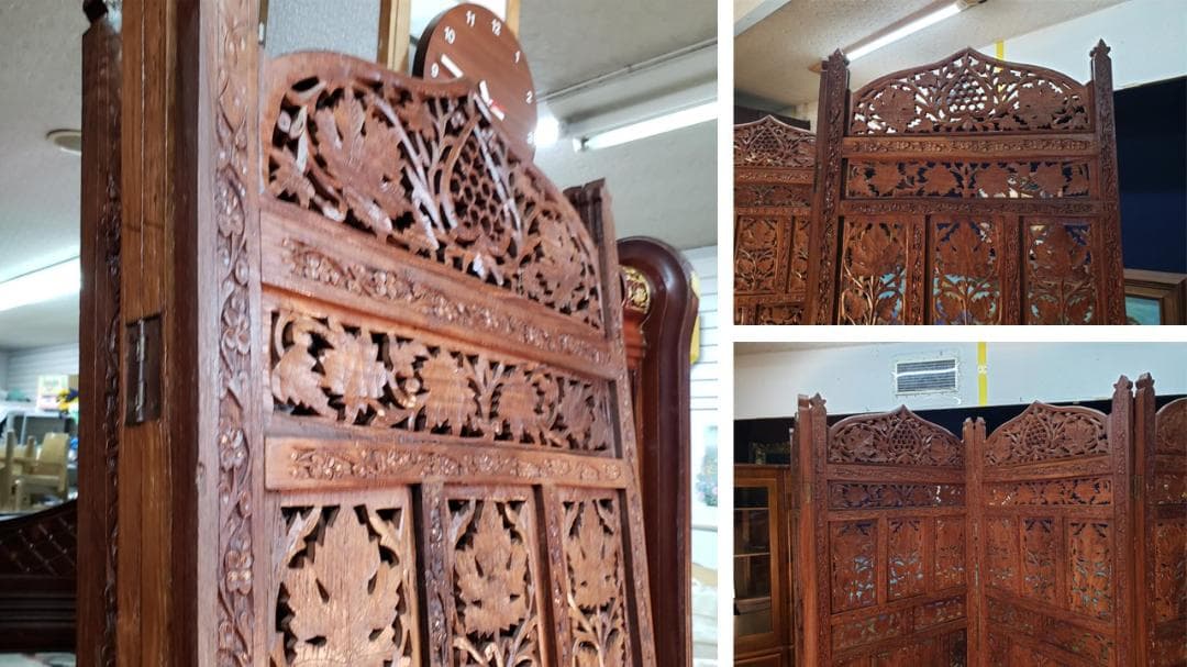 boo　美品　木製　四枚折り畳み　パーテーション