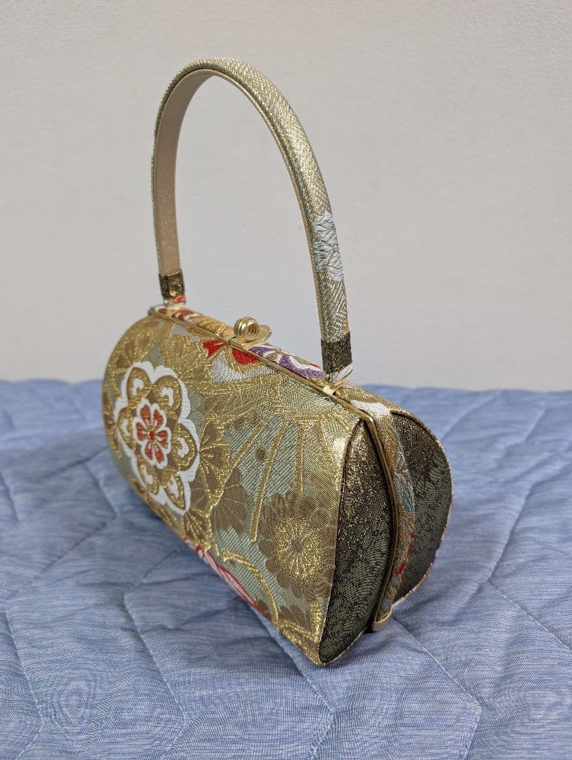 花柄刺繍の和装用バッグと下駄セット/成人式