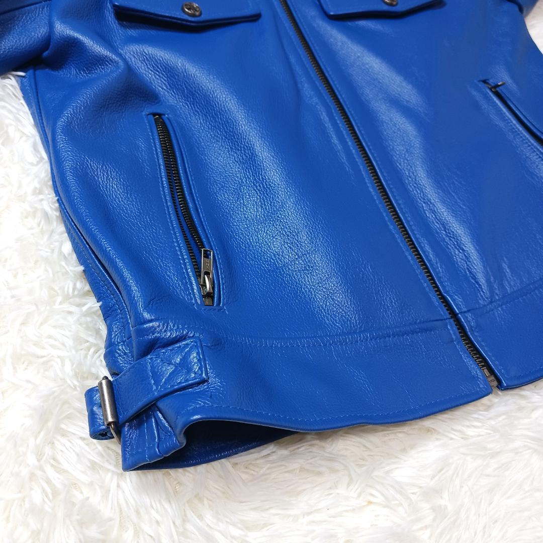 希少カラー✨　フォータイム　本革　ライダース　シングル　レザー　牛革　総裏地　M