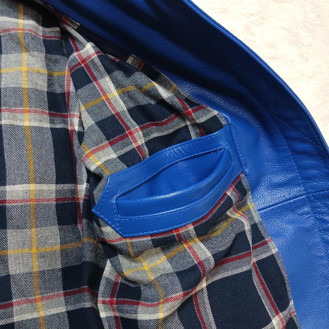 希少カラー✨　フォータイム　本革　ライダース　シングル　レザー　牛革　総裏地　M