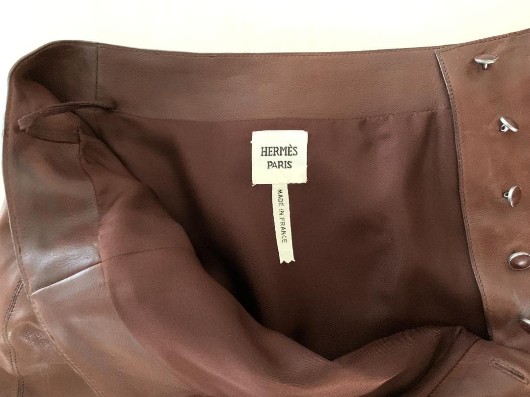 エルメス HERMES レザースカート　本革※使用感あり　ヴィンテージ