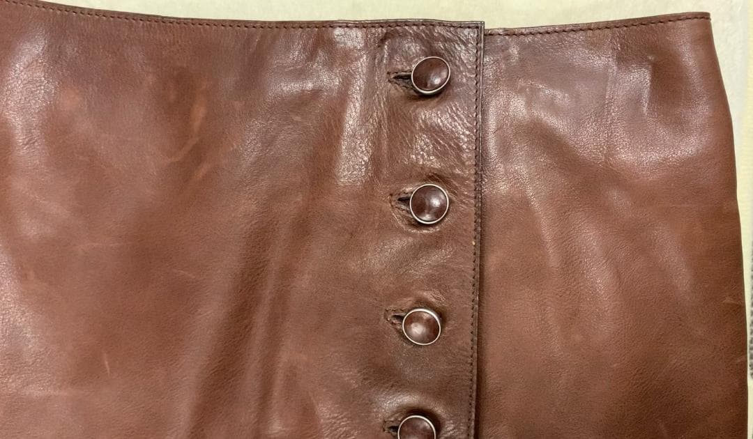 エルメス HERMES レザースカート　本革※使用感あり　ヴィンテージ