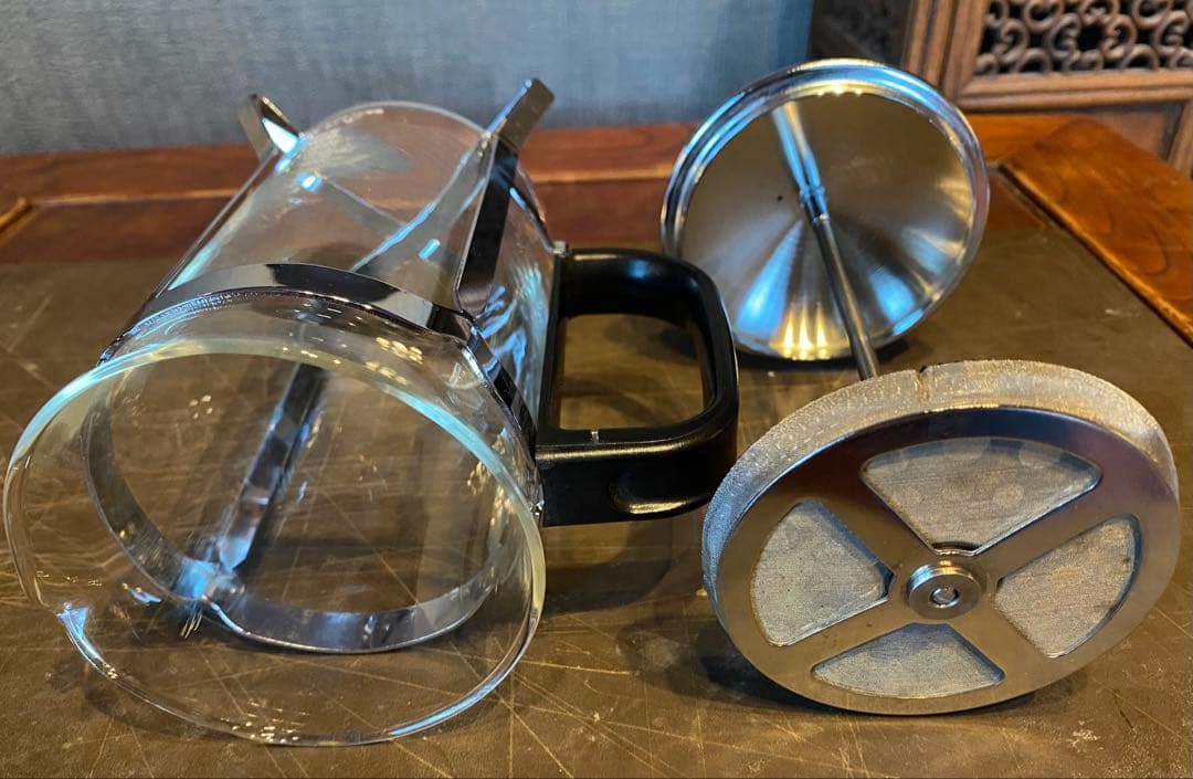 カジャール朝プレート・フレンチプレス　鑑賞スタンド　４点セット　ヴィンテージ