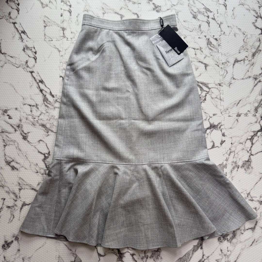 【新品タグ付き】Rene マーメイドスカート　22SS フレアヘム　サマーウール