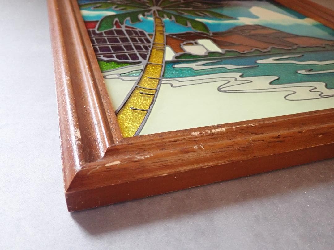 Vintage Hawaiian diamondhead ステンドグラスアート