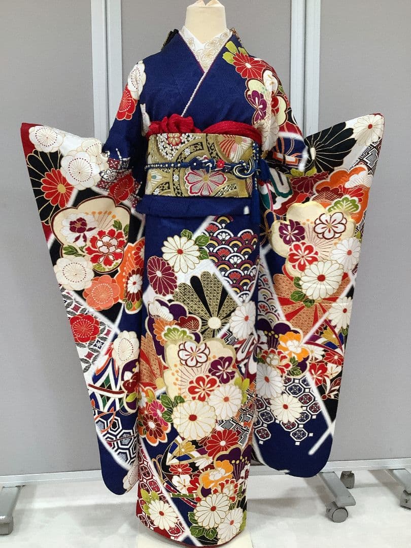 振袖フルセット　紺色