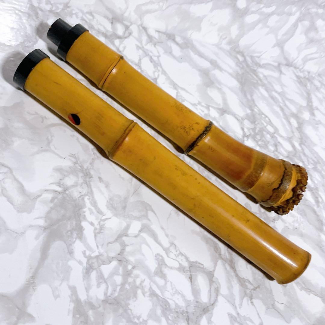 尺八　一尺八寸　在銘　富山　5孔・2分割　和楽器　木管楽器　縦笛　雅楽器