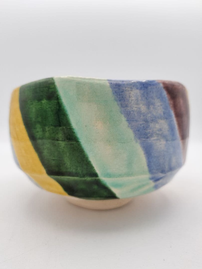 b560 茶碗 五彩 内銀 吉向焼 吉向松月 木箱 茶道具