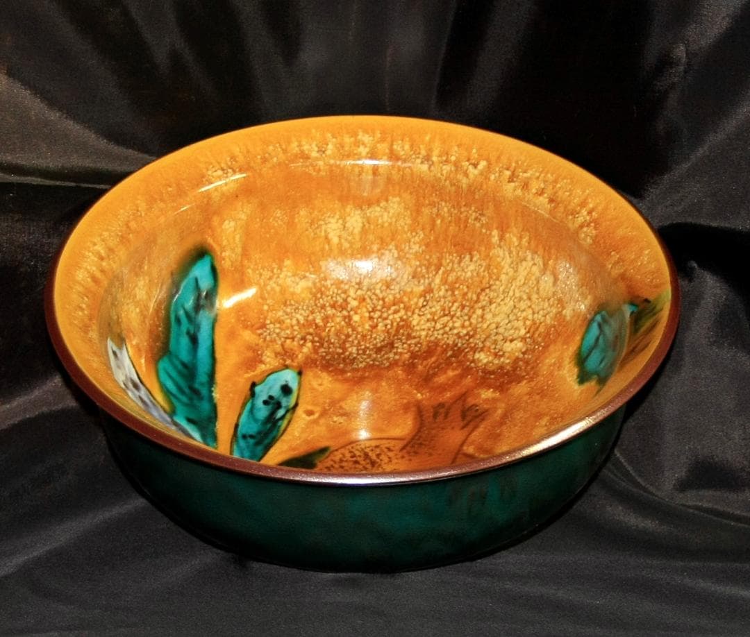 芸術院会員　文化勲章受賞　 二代浅蔵五十吉 　釉彩瑞菓譜菓子鉢　M79