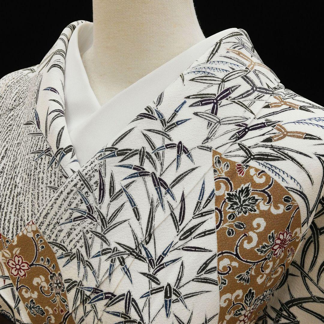 しゃれ訪問着(袷)　(地紙に花鳥 源氏香 花唐草 吉祥紋　ちりめん　ガード加工)