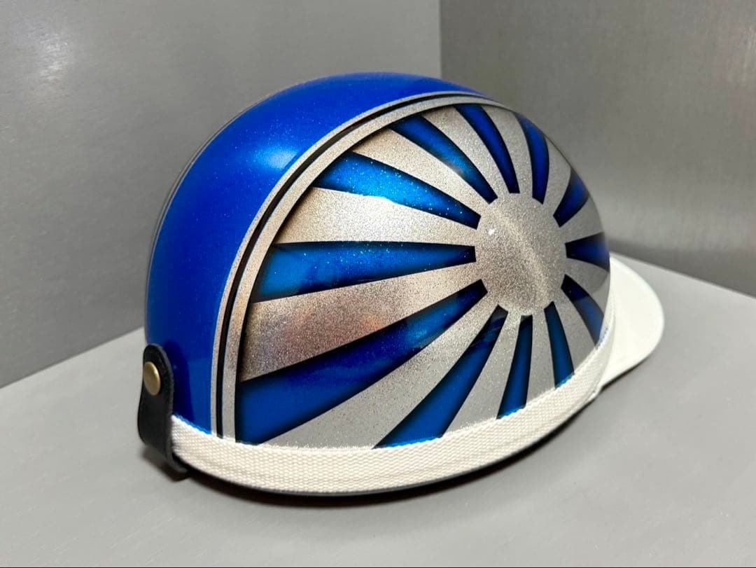 三つボタンコルク半ヘルメット カスタムペイント 忠ヘル 日照 訳あり