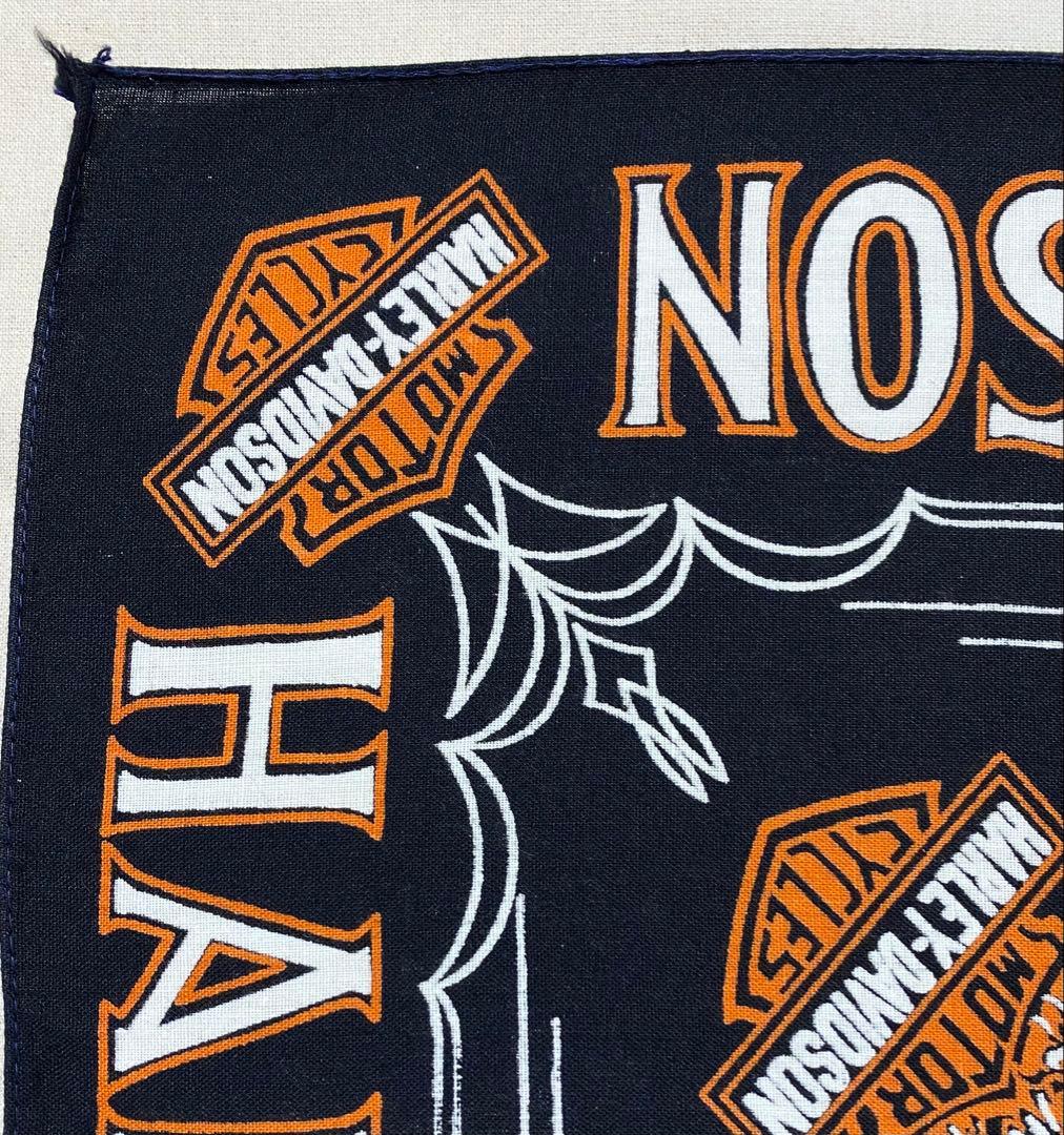 激レア! ブラック HARLEYDAVIDSON ビンテージバンダナ 1586