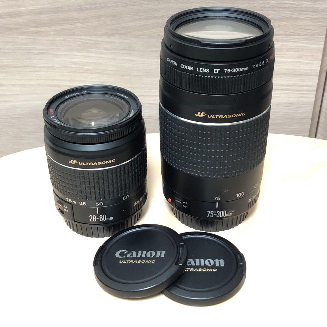 CANON EF28-80mm 75-300mm レンズ2本セット撮影可 現状渡