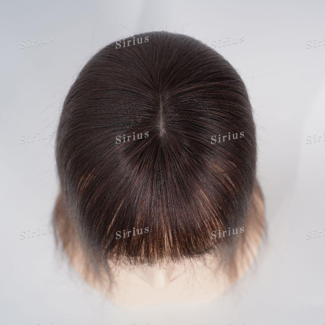 人毛100％ モカブラウン45CM+ポイントウィッグモカブラウン
