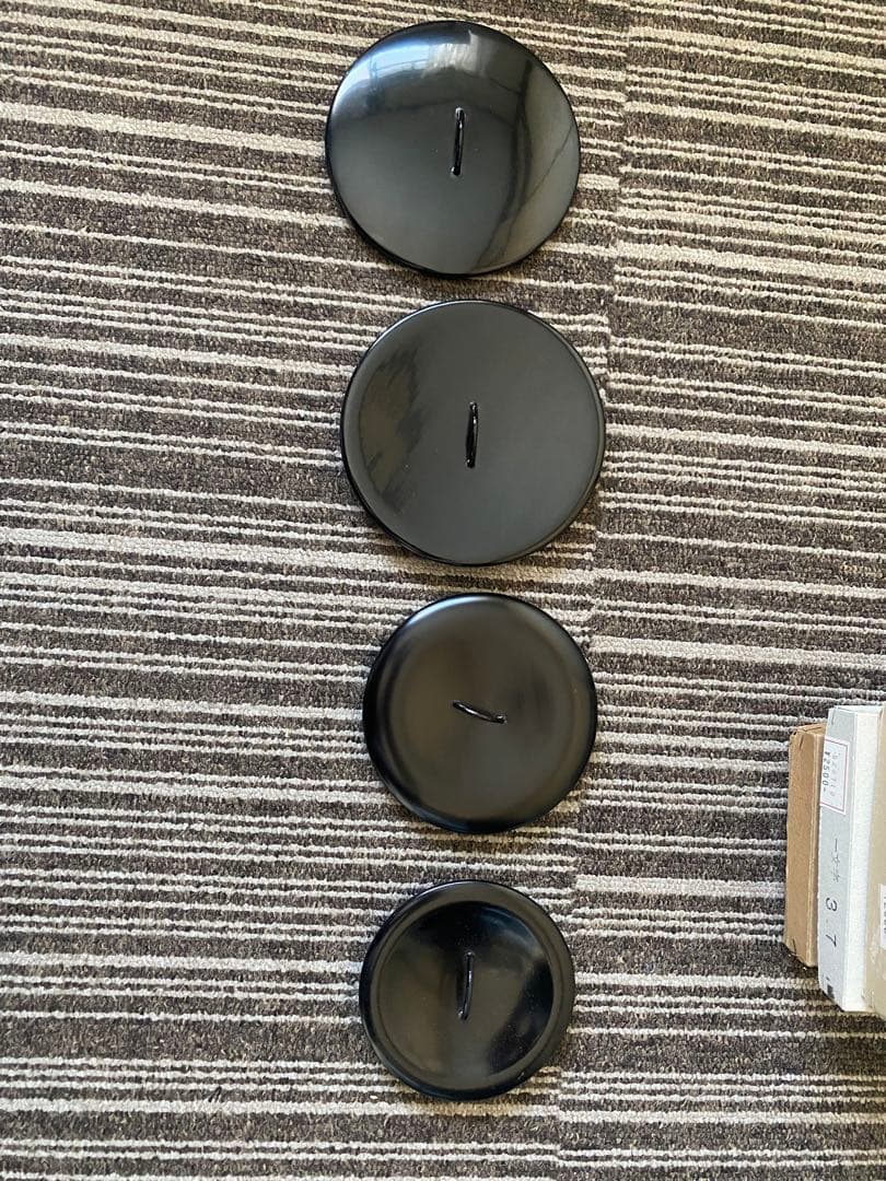 茶道具 塗蓋 黒塗 漆器 水指 替蓋 一文字　まとめ　4点　木製　未使用