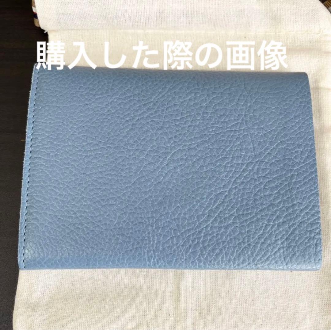 イルビゾンテ 二つ折り 財布 くすみブルー【未使用に近い】