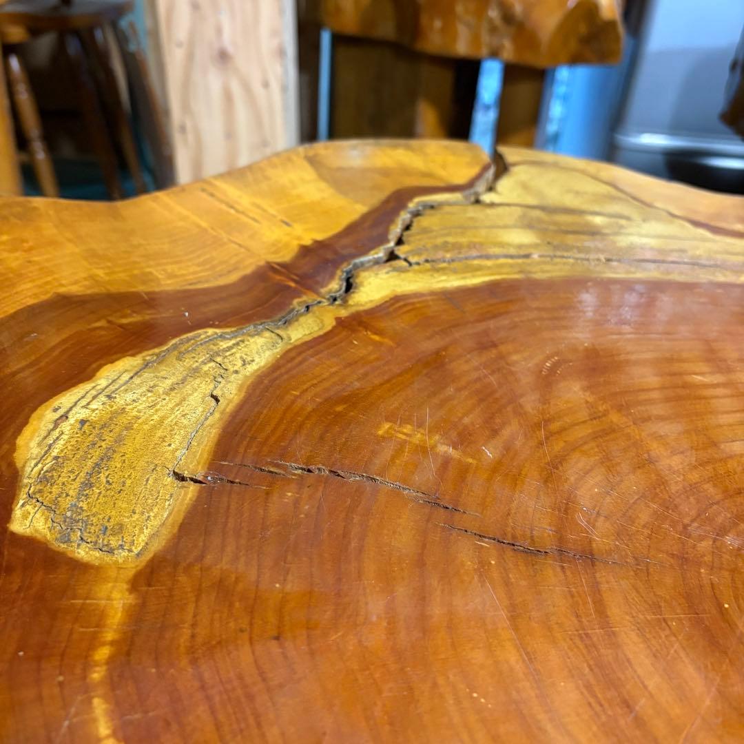 ①送料設置込み　丸太　切り株　ダイニングテーブル　　おそらく欅