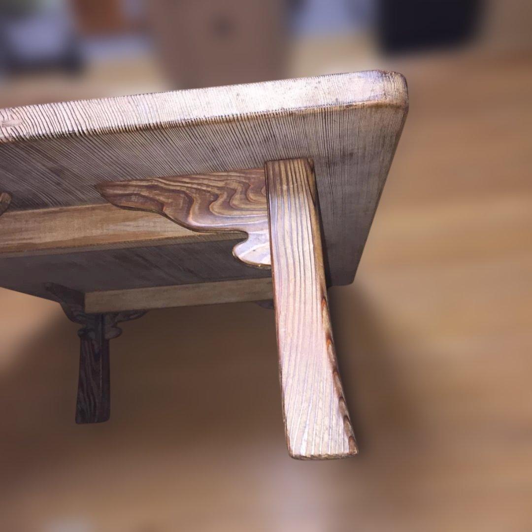 アンティーク木製座卓テーブル 約106×72.5×32 厚み3.3　引取値引可