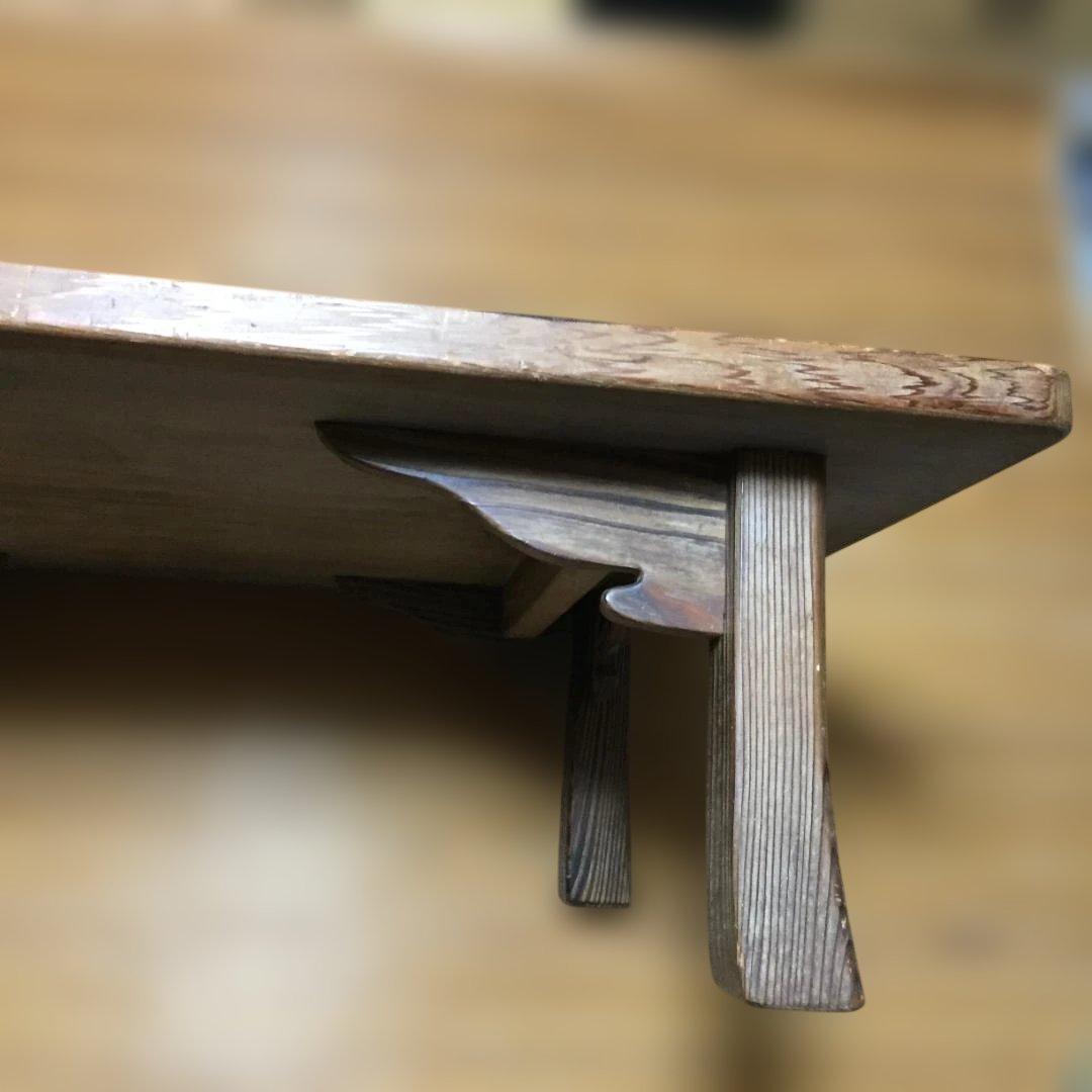 アンティーク木製座卓テーブル 約106×72.5×32 厚み3.3　引取値引可
