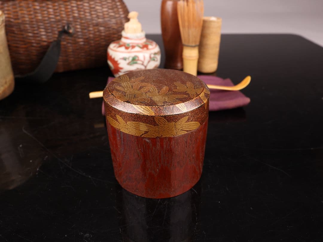 A920茶箱 一揃え 茶碗 棗 茶入 茶筅 茶筅筒 茶杓 仕覆 茶道具【】＝