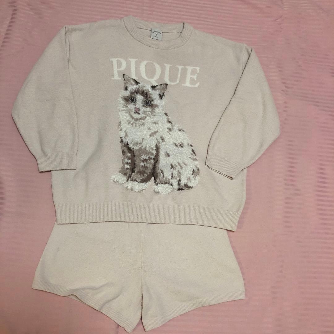 ★トムジェリ★ジェラートピケCATプルオーバー&ショートパンツセット