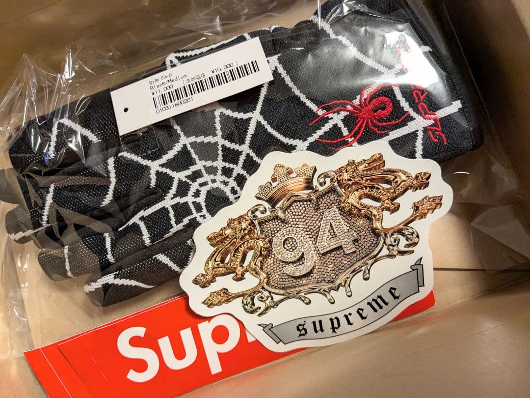 新品未開封 24FW Supreme x Spyder Gloves 黒 M