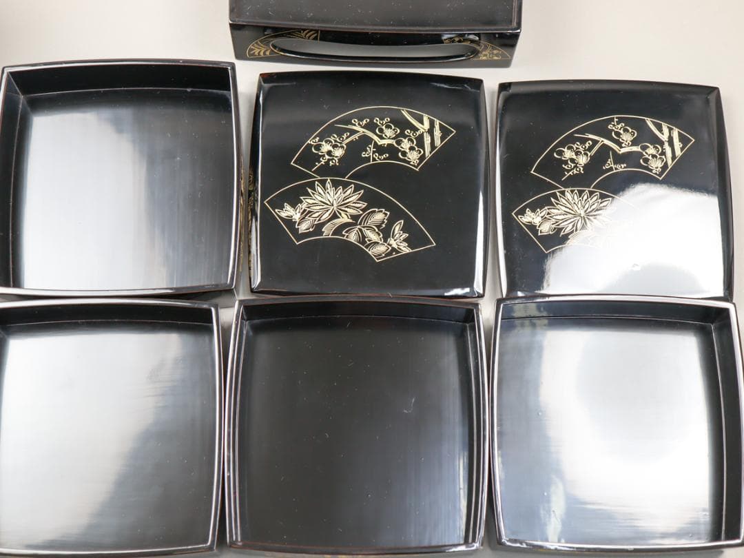 輪島塗 沈金四段重 重台 共箱