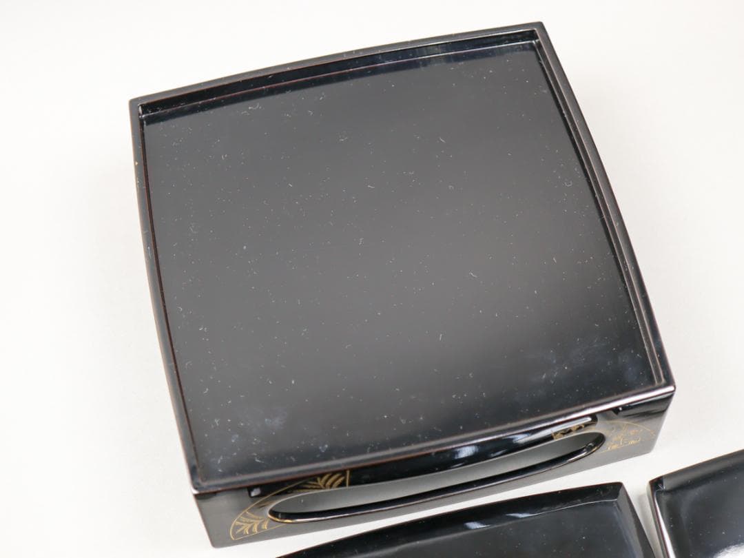 輪島塗 沈金四段重 重台 共箱