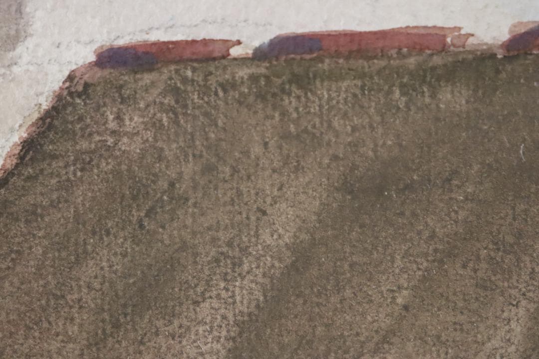 真作保証 三宅克己 風景画 水彩5号 タトウ箱 油彩技法を用いて水彩表現の開拓者