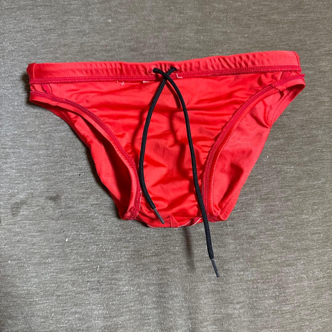 レッド アシックス競泳水着　S