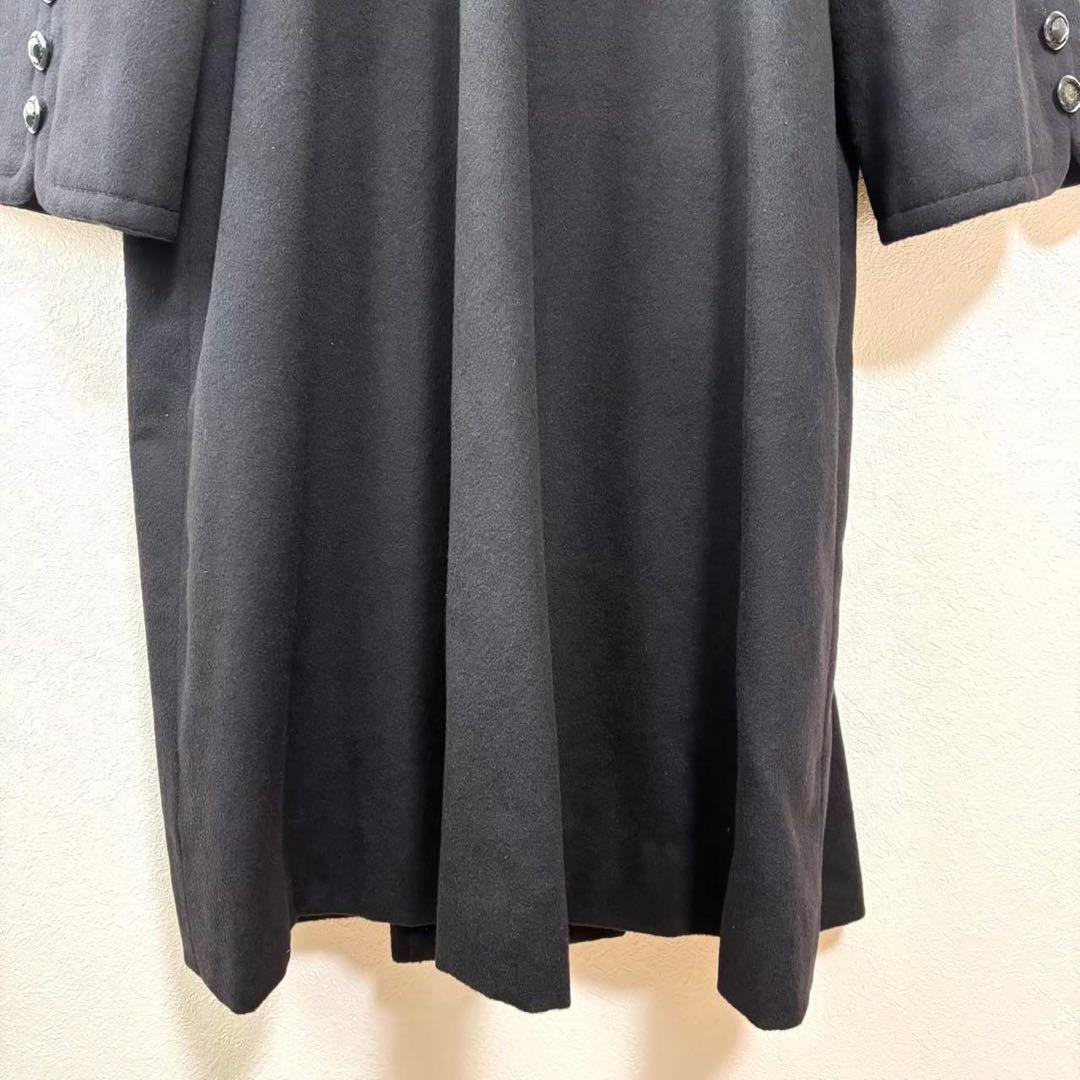 カシミヤ100% Johnstons of Elginチェスターコート黒ブラック