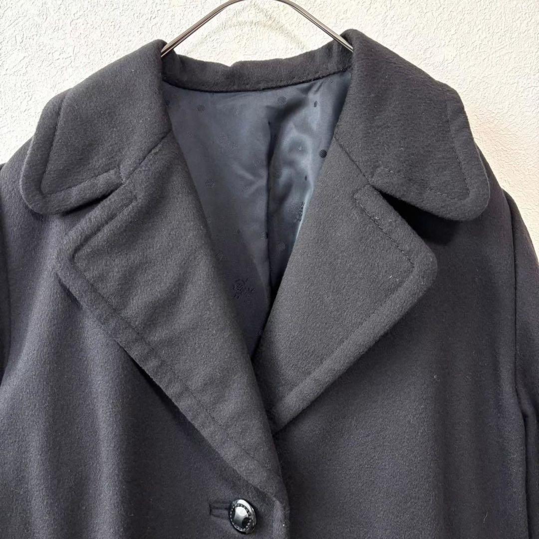 カシミヤ100% Johnstons of Elginチェスターコート黒ブラック