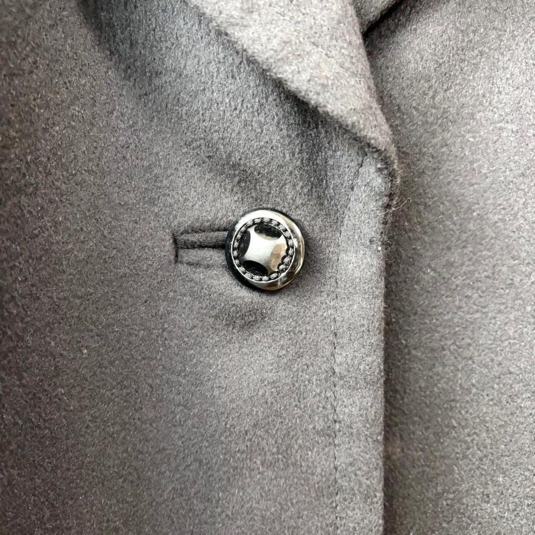 カシミヤ100% Johnstons of Elginチェスターコート黒ブラック