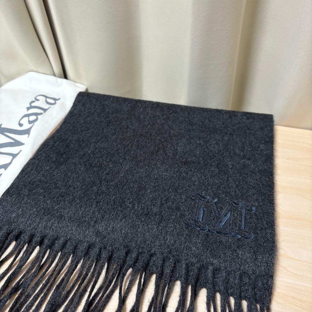 【新品タグ有り】Max Mara カシミヤ ストール マフラー ダークグレー