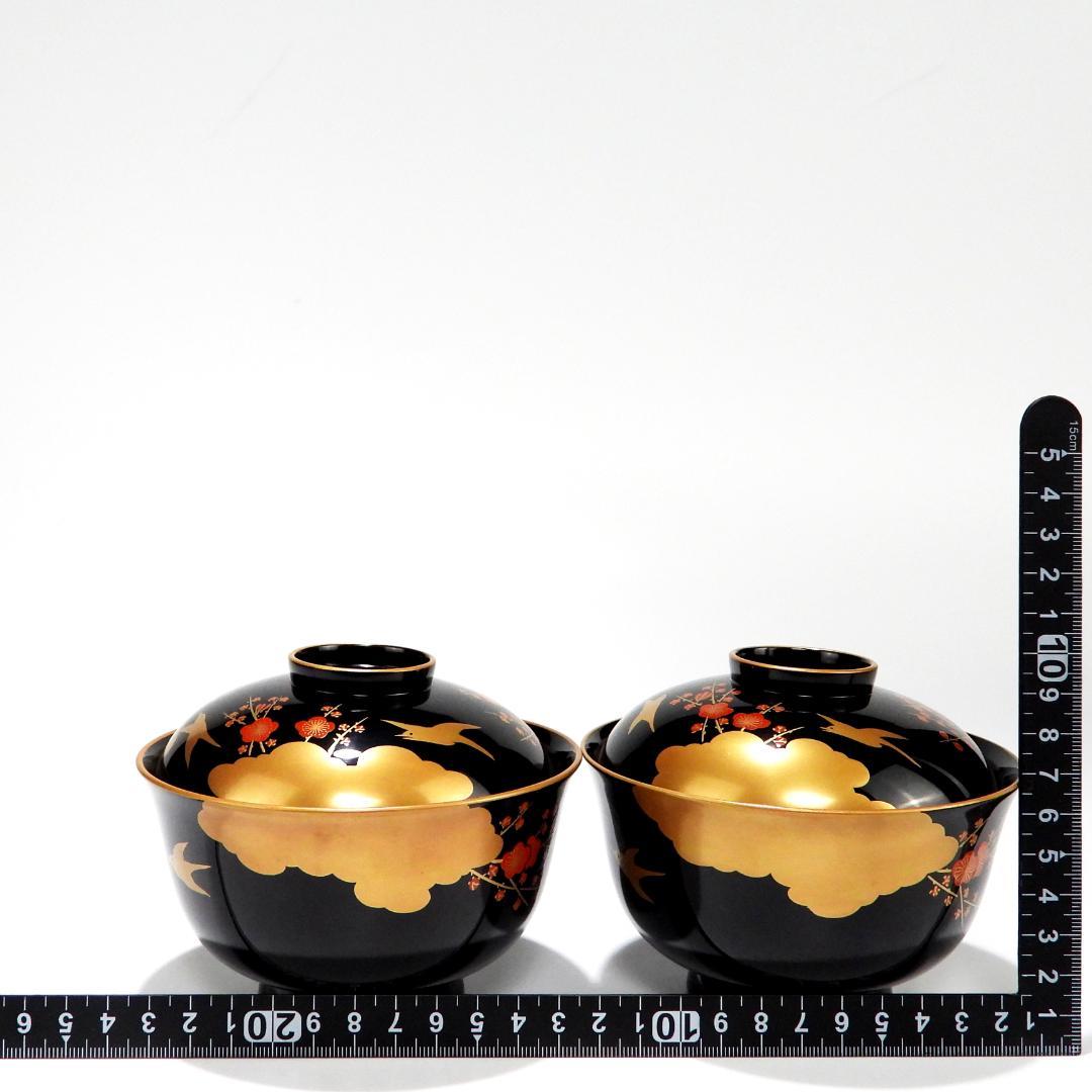 輪島塗 梅鶯蒔絵 吸物椀 五客揃 共箱 懐石道具