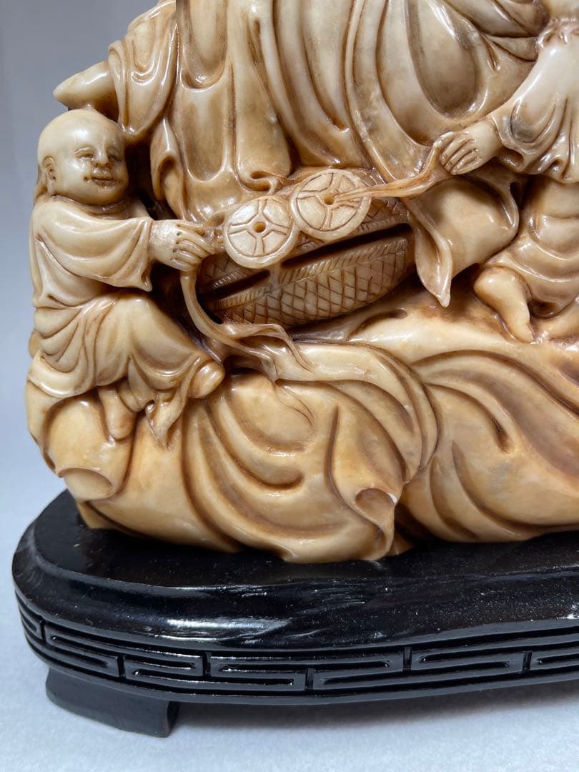 超大寿山石彫 仏教七福神13:6kg 極細工 細密彫刻骨董品天然古玩 仏教美術品