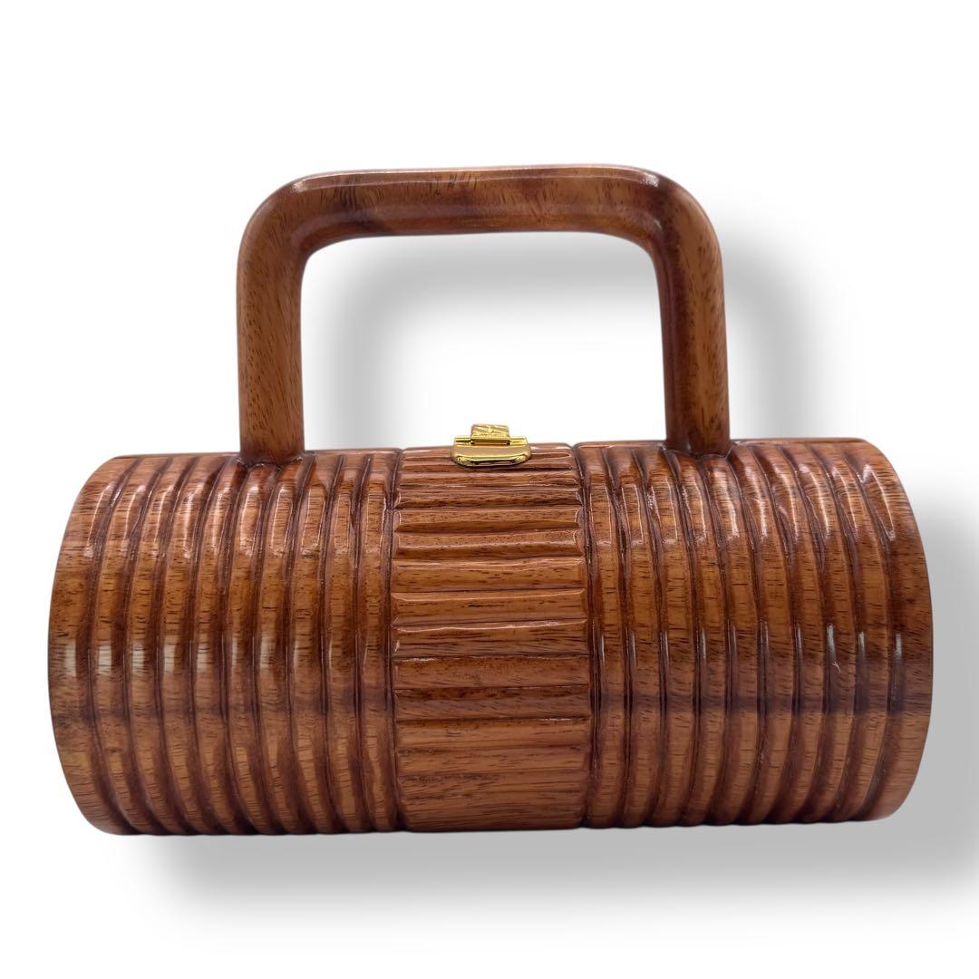 TIMMY WOODS ウッドバッグ バレルシェイプ 木製 保存袋 カード付