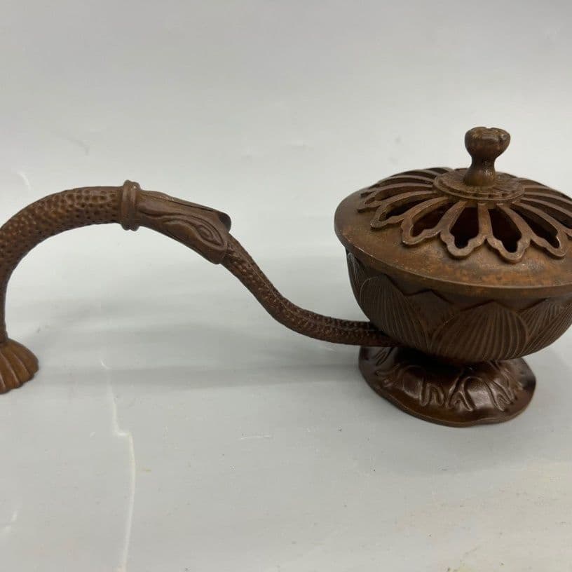 銅器 香炉 手に蓮華蓮蓬香炉 茶道香炉 工芸品 置物