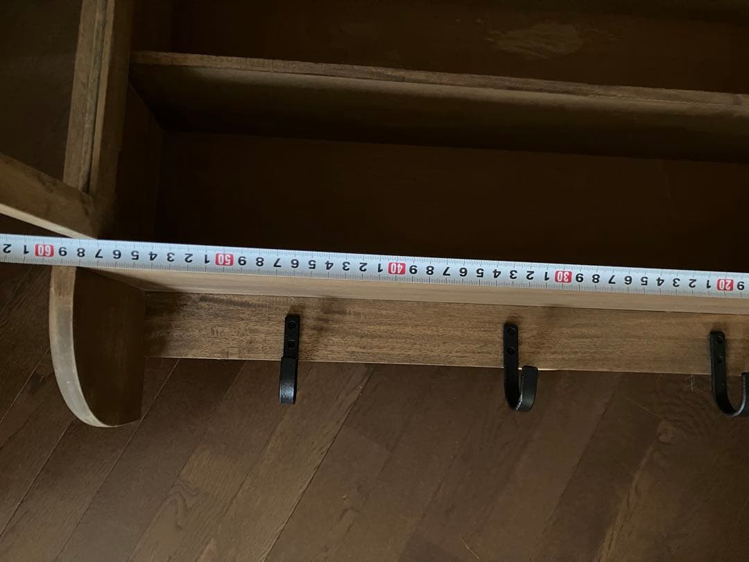 木製壁掛け棚 ガラス扉付き