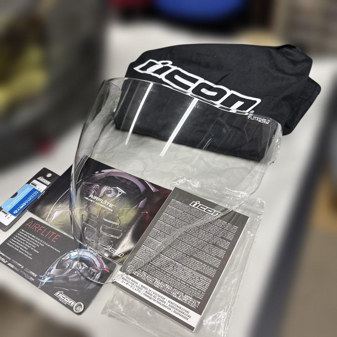 アイコン　エアーフライト バトルスカー2 XL 取説とクリアシールドと袋付き