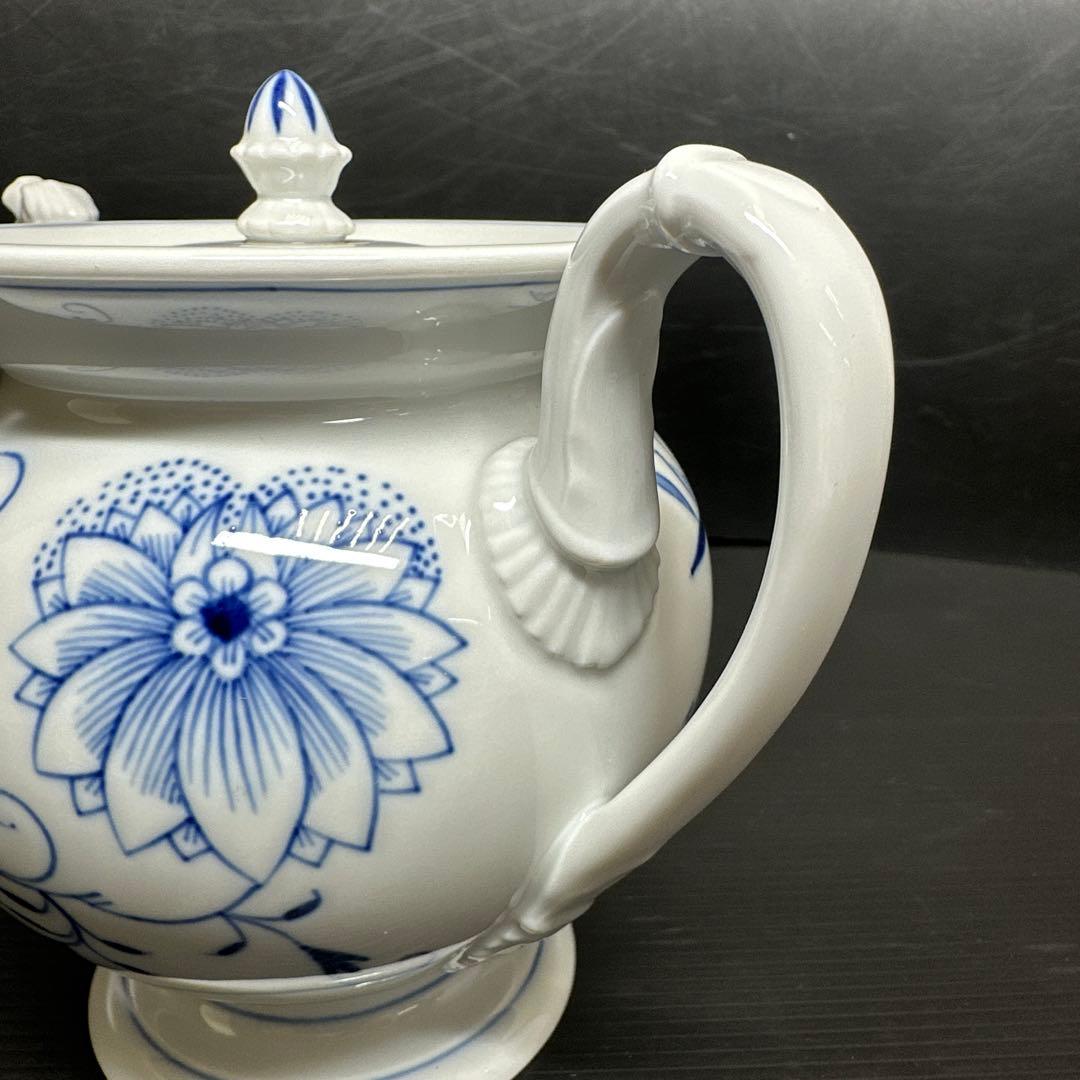 マイセン　ブルーオニオン　希少シェイプ　スワン口　ポット　東ゆ7-1107☆1F