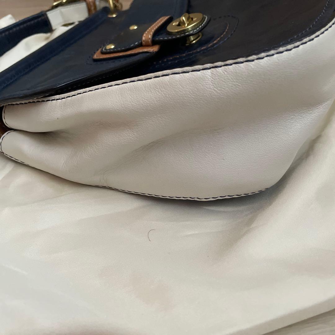 まいママ　COACH ネイビー ショルダーバッグ
