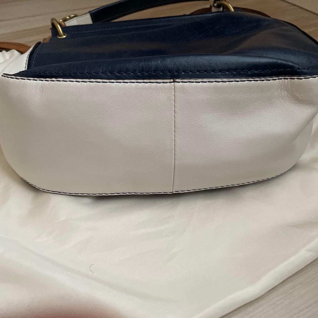 まいママ　COACH ネイビー ショルダーバッグ