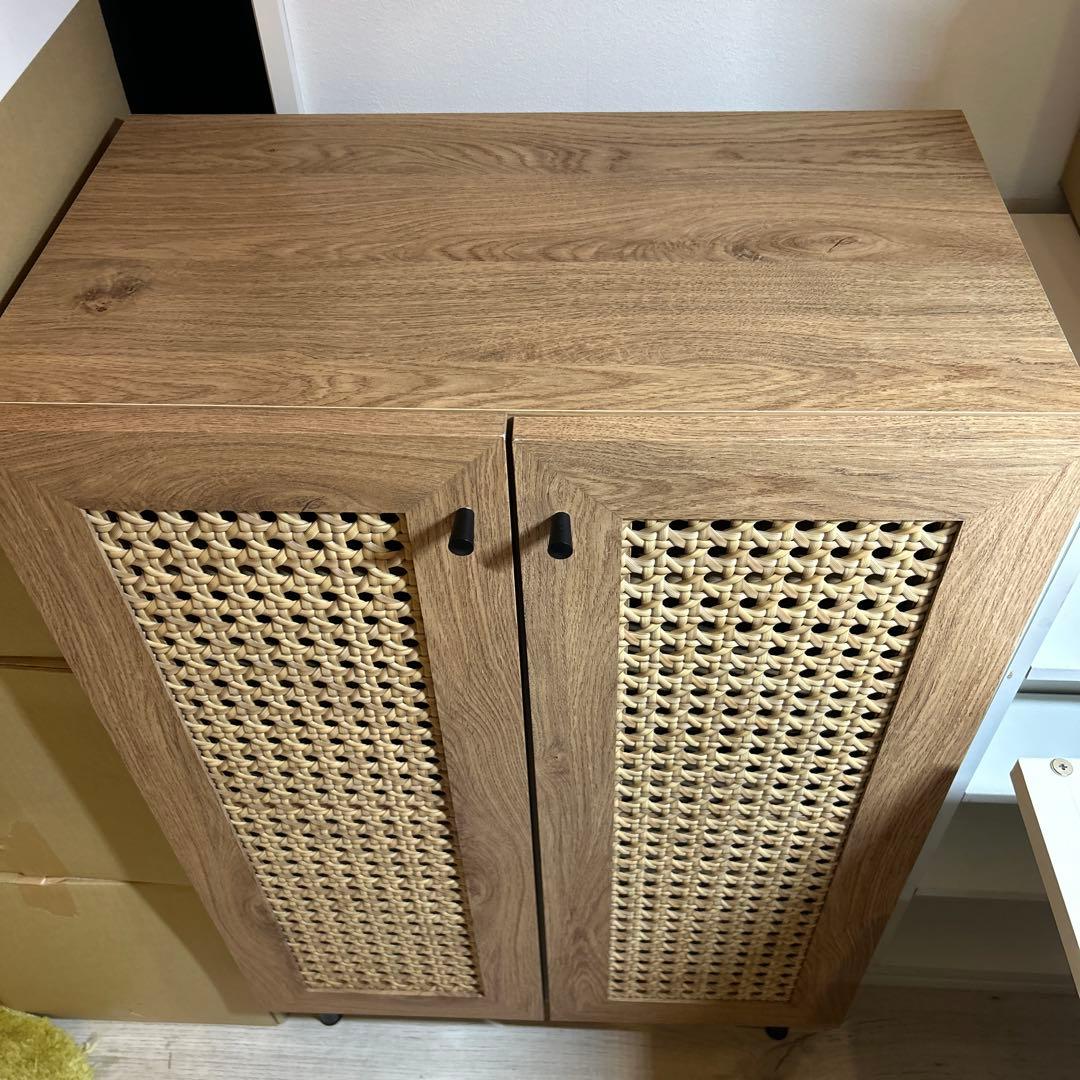 LOWYA製ラタン調シューズボックス〔幅60〕