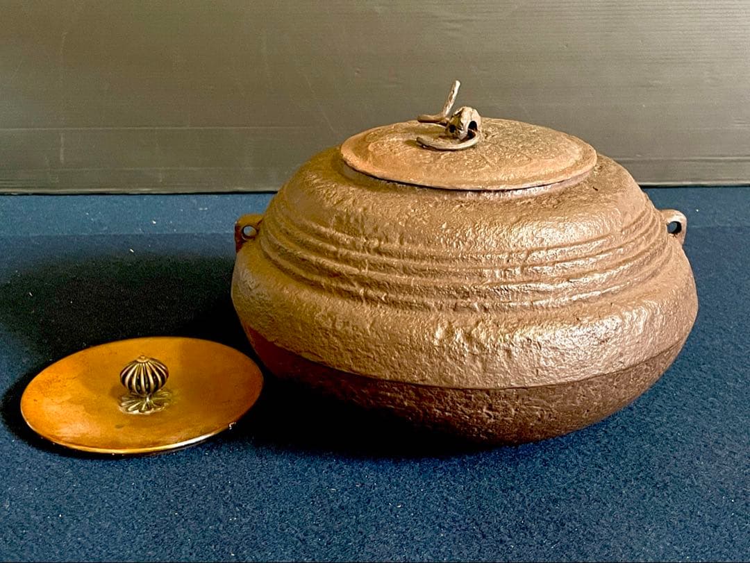 割引❣️【未使用 美品】「母」 古天明筋釜 畠春斎 模東京国立博物館蔵 替蓋 F天