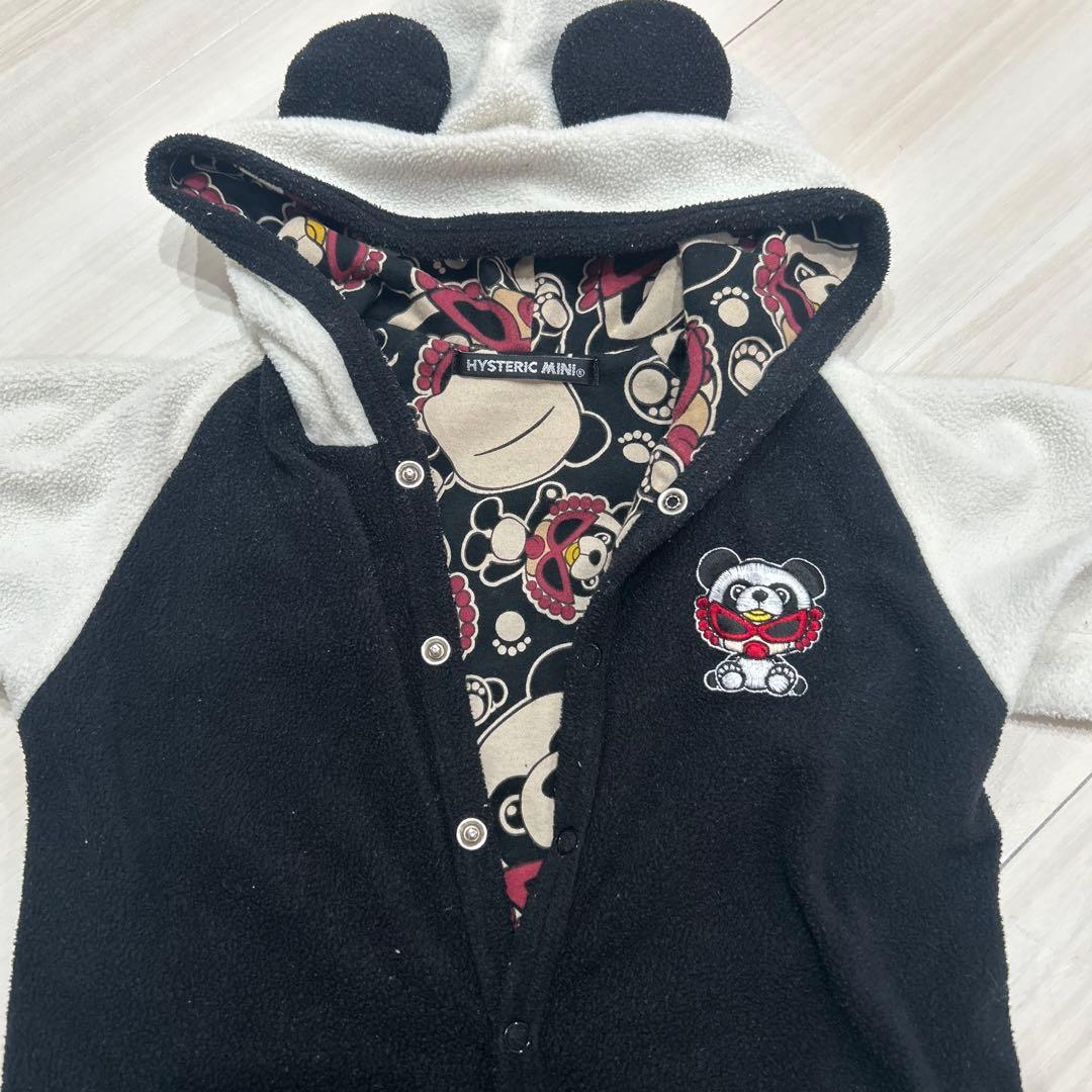 HYSTERIC MINI パンダフリースリバーシブルカバーオール80cm