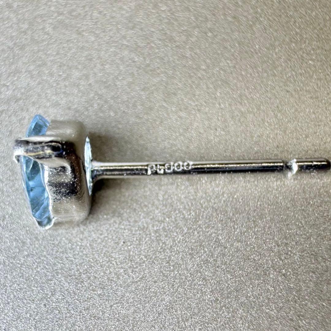 ◆お客◆ Pt アクアマリン　ハート　ピアス