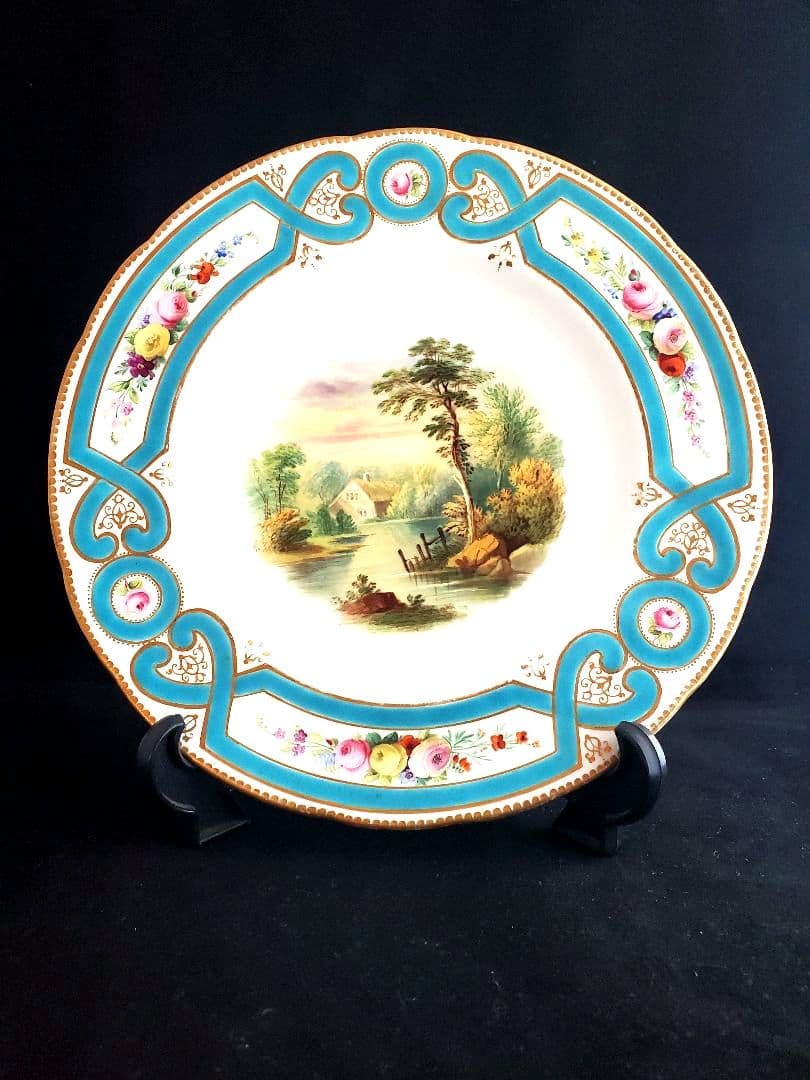 19世紀後半頃 ハンドペイントの絵皿 A
