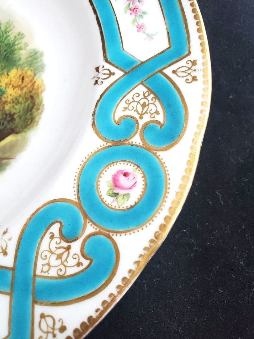 19世紀後半頃 ハンドペイントの絵皿 A